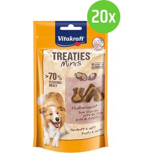 Vitakraft Treaties Minis Leverworst - hondensnack - 20 verpakkingen