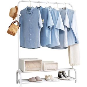 MeubelsvanJoep® kledingrek wit metaal - Garderoberek staand - Dressboy