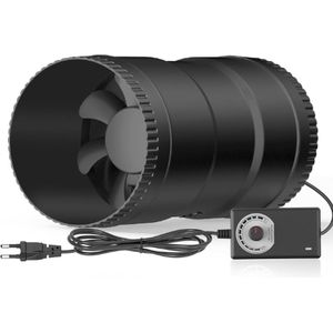 Buisventilator - Kanaalventilator - Pijpventilator - Afzuiging Badkamer - Buisventilator Geruisloos - Inline Ventilator - 100-240V - 171PA - 45-70dB - 1060m³/h - Ø200 mm - Zwart