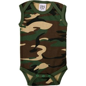 Romper Baby camouflage woodland met korte mouw-62/68