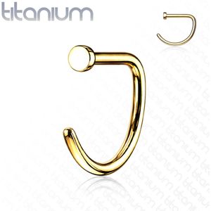 Piercing titanium D-shape gold plated 0.8x10