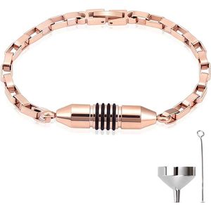 Luxe As Armband - 20 CM - Met Ashanger - Voor As, Haren of Parfum - Assieraad - Gedenksieraad - Urn - Incl. As vuller en Opbergzakje - Luxury Rosé Gold