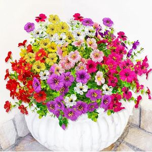 S&Dshopline® 9 bundels kunstbloemen zoals echte kunstbloemen, balkon, kunstbloemen, lente, kunstboeket, outdoor, balkonplanten, weerbestendig, zijden bloemen voor binnen en buiten, balkonbak, buiten