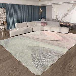 Vloerkleed, Tapijt imitatie kasjmier tapijt moderne woonkamer slaapkamer gang tapijt zacht antislip tapijt indoor tapijt wasbaar abstract tapijt (grijs/roze, 200 x 250 cm)