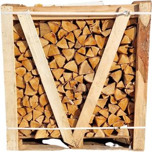 Haardhout berken op halve pallet 1m3 ovengedroogd brandhout voor open haard of hout kachel