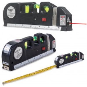 Borvat® |Laserwaterpas , liniaal 250cm , inclusief batterijen , Klussen , Horizontaal en verticaal , Rolmaat ,Gereedschap
