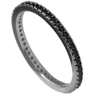 Diamonfire - Zilveren ring met steen Maat 19.5 - Black-plated - Alliance - Zwart