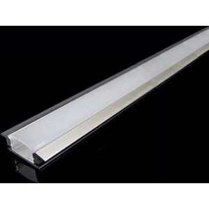 1m aluminium profiel verzonken voor ledstrip ondoorzichtige witte kap - Kunststof - Zilver - 1 m - SILUMEN