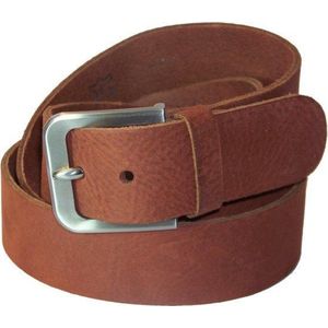 Extra lange 100% Leren Riem, 4 cm. Breed, taillemaat 125 cm. Cognac.