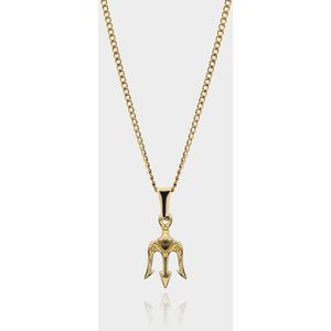 Drietand Hanger Ketting - Gouden Trident Pendant Ketting - 50 cm lang - Ketting Heren met Hanger - Griekse Mythen - Olympus Jewelry