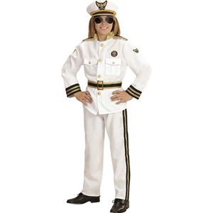 Widmann - Kapitein & Matroos & Zeeman Kostuum - Marine West Point Kapitein - Jongen - Wit / Beige - Maat 158 - Carnavalskleding - Verkleedkleding