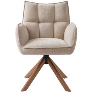 Marilla - Eetkamerstoel - Linen - Eiken Onderstel - Set van 2