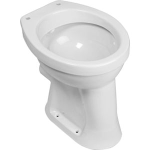 Saqu Ecoline Staande Toiletpot - met Vlakspoel en Horizontale Afvoer - 45,5cm Hoog - Wit - zonder Toiletbril - WC