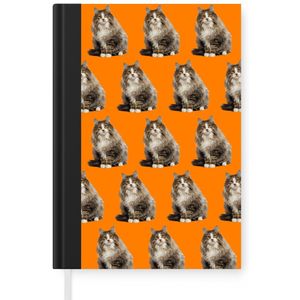 Notitieboek - Schrijfboek - Dieren - Oranje - Patronen - Notitieboekje klein - A5 formaat - Schrijfblok