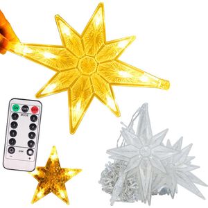 MOZY - Sterrengordijn - 5 Meter - met USB aansluiting - 8 Verlichtingsstanden - Warm Wit - Kerst Decoratie - Kerststerren - Lichtgordijn - Kerst - Kerstmis - Verlichting - Raamdecoratie - Raamverlichting - Voor Binnen - Lichtsnoer