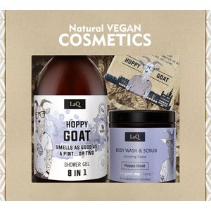 LaQ Hoppy Goat Geschenkset - Mannen Cadeautjes - Shower Gel & Body Scrub & Soap Bar - 815g