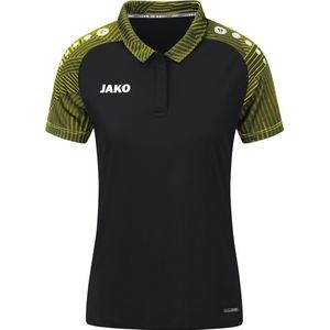 JAKO Polo Performance Dames Zwart-Zachtgeel Maat 38