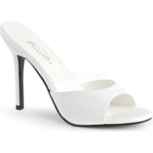 Pleaser - CLASSIQUE-01 Muiltjes met hak - US 9 - 39 Shoes - Wit