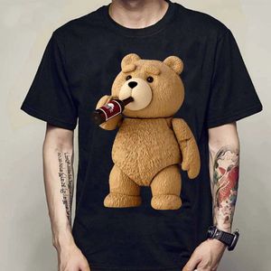 beren print Schattige Teddybeer T-Shirt Zomer Korte Mouw Katoenen T-Shirt Beer Mode Design Maat S