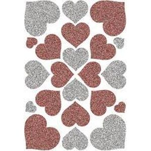 HERMA 6387 Stickers Magic Harten rood & zilver, glittery