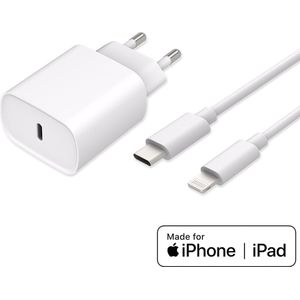 iPhone Oplader - Oplader iPhone - Adapter + Kabel - Geschikt voor iPhone - 30W Snellader - USB-C naar Lightning