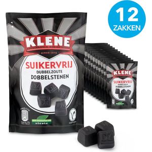 Klene Dubbelzoute Dobbelstenen - suikervrij - 110g x 12