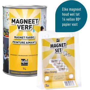 MagPaint | Magneetverf | 1L (2m²) | + 23mm Magneten
