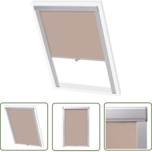 The Living Store Rolgordijn Velux UK08 Beige - Verduisterende stof en aluminium frame