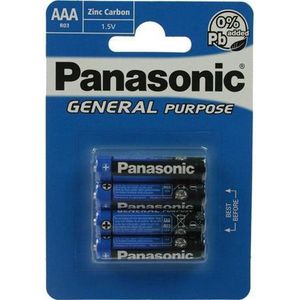 Panasonic AAA Zinc Carbon General Purpose | 4 stuks