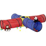 Relaxdays Speeltunnel - Kleurrijke Kruiptunnel - Kindertunnel Groot - Pop Up Tunnelsysteem