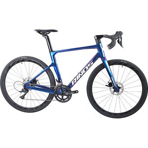 Rinos Odin1.0 Carbon Road Fiets, met Shimano SORA 18 versnellingen en schijfremmen, lichte fiets voor dames en heren, 700 x 40C, Kameleon Blauw-Paars 58