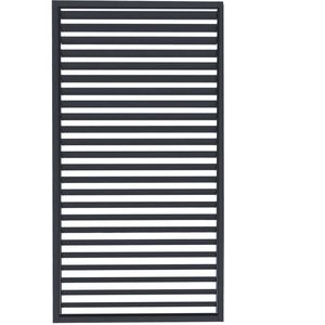 AXI Raya Pergola Lamellenwand 1 m Antraciet - 93 x 235 cm - Gepoedercoat Aluminium frame - Zijwand geschikt voor AXI Raya Pergola - Schaduwwand - Vaste lamellen