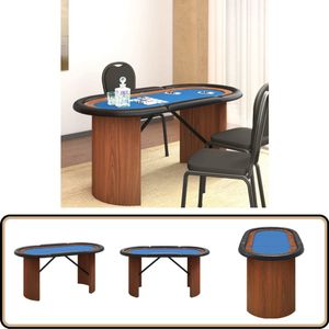vidaXL Pokertafel - 10 spelers - Blauw - 160x80x75 cm Pokertafel - Pokertafels - Poker Tafel - Tafel Poker