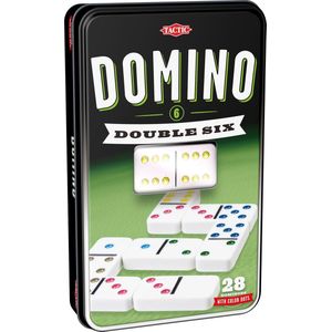 Selecta Tactic Domino Spel Double 6 Junior 19,5 Cm Wit - Aanbevolen voor kinderen vanaf 7 jaar - 2+ spelers