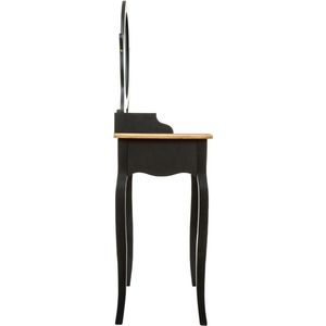 Atmosphera Chrysa Victoriaanse Kaptafel met spiegel - Zwart