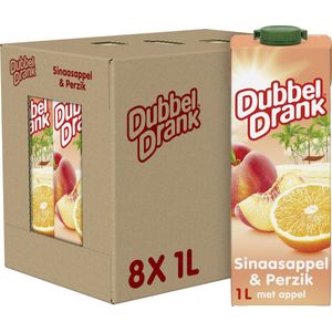 Dubbeldrank - Sap - Sinaasappel & perzik - 8 x 1L