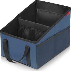 Duurzame Auto-organiseerder voor Kinderen - Blauw, met 4 Bekerhouders en Ruimtes voor Autostoel Opslag