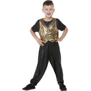 Smiffy's - MC Hammer Kostuum - Hammer Man Jaren 80 Popster - Jongen - Zwart, Goud - Large - Carnavalskleding - Verkleedkleding