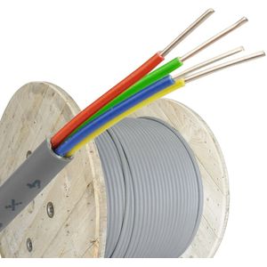 Dynamic thermostaatkabel 4x0.8mm2 grijs per haspel 500 meter