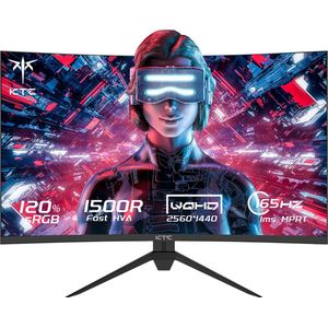 KTC H27S17 27-inch 1500R Curved Gaming Monitor QHD 2560x1440 16:9 ELED 170Hz 120% sRGB 4000:1 Contrastratio 1ms MPRT Response Time Lage bewegingsonscherpte Compatibel met FreeSync G-Sync USB 2xHDMI2.0 2xDP1.4 Audio Out VESA Mount