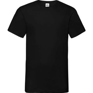 T-shirt | korte mouwen | Fruit of the Loom | v-hals | zwart | S | 3 stuks