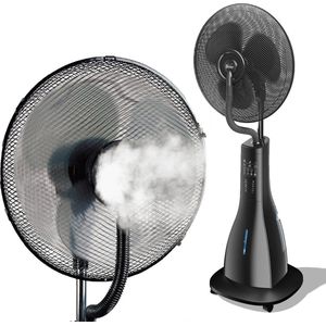 Progenion Ventilator Met Waternevel - Rotatie en Afstandsbediening - Mist - Water - Waaier - Fan - staand -Black edition