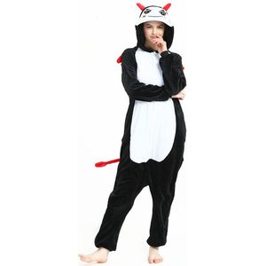 Duivel Onesie Pak Kostuum Outfit Huispak Jumpsuit Verkleedpak - Verkleedkleding - Halloween & Carnaval - SnugSquad - Kinderen & Volwassenen - Unisex - Maat XL voor Lichaamslengte (175 - 195 cm)