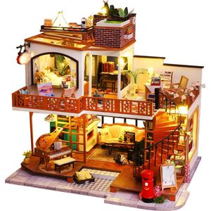 Premium Miniatuur XXL bouwpakket - Bouwpakket - Voor Volwassenen (14+) - Modelbouwpakket - DIY - Poppenhuis – incl. Led Licht, Muziek en bescherming - The Piano Villa