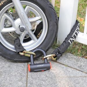 Bastix - Fietskettingslot van 10 mm gehard staal, 100 cm lang, motorslot/fietsslot, ketting met beugelslot, zeer veilig slot voor e-bike, motorfiets, scooter, e-scooter