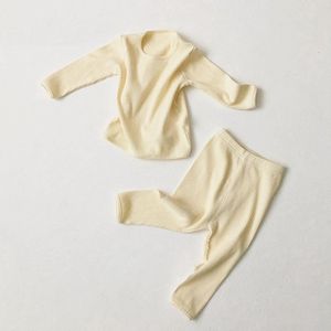 BonBini's pure Katoenen pyjama set  Warm White - jongen meisje - 6 tot 9 maanden - 95% katoen 5% spandex