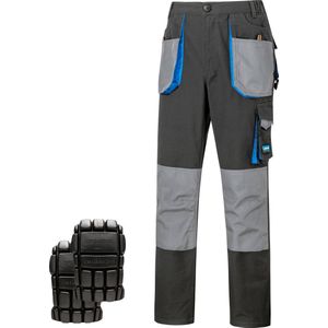 DEXTER - werkbroek en kniebeschermers - broek met kniebeschermers - lange werkbroek met kniezakken - heren/dames - maat S - 9 zakken - beschermbroek - 280gr/m² - katoen - polyester