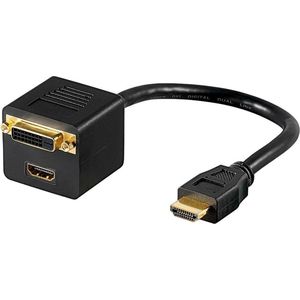 Goobay HDMI (m) - DVI-D Dual Link + HDMI (v) splitter - 0,10 meter