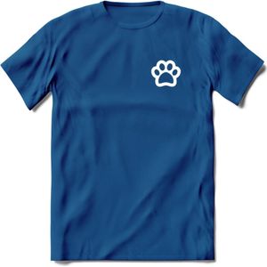 Cat Paw - Katten T-Shirt Kleding Cadeau | Dames - Heren - Unisex | Kat / Dieren shirt | Grappig Verjaardag kado | Tshirt Met Print | - Donker Blauw - M