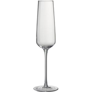 J-Line Leo champagneglas - glas - 6 stuks - woonaccessoires